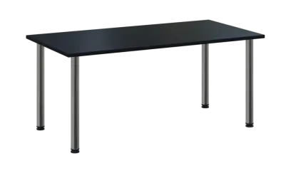 CRTR 160 jídelní stůl, kovová podnož chrom, deska 25 mm, 1600x800 mm, černá